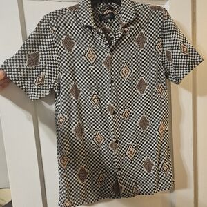 Roark Deep Blue and Brown Checkered Shirt
